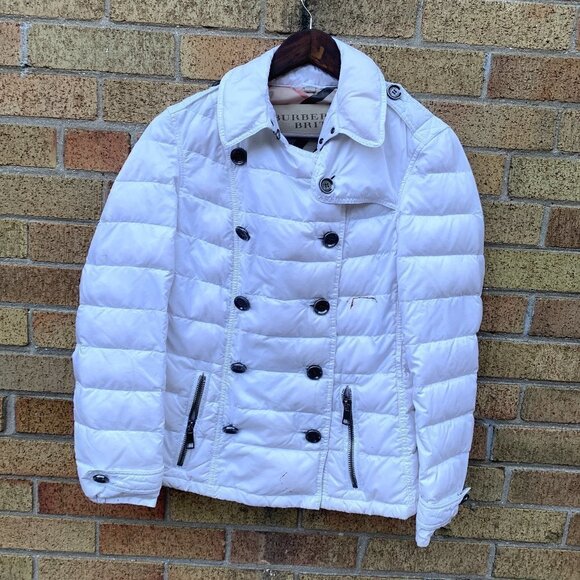 Burberry Goose Down Novacheck Puffer Jacket Medium White - Picture 2 of 16